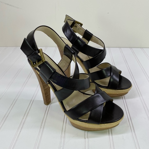 Colin Stuart black leather platform sandals - Picture 5 of 10